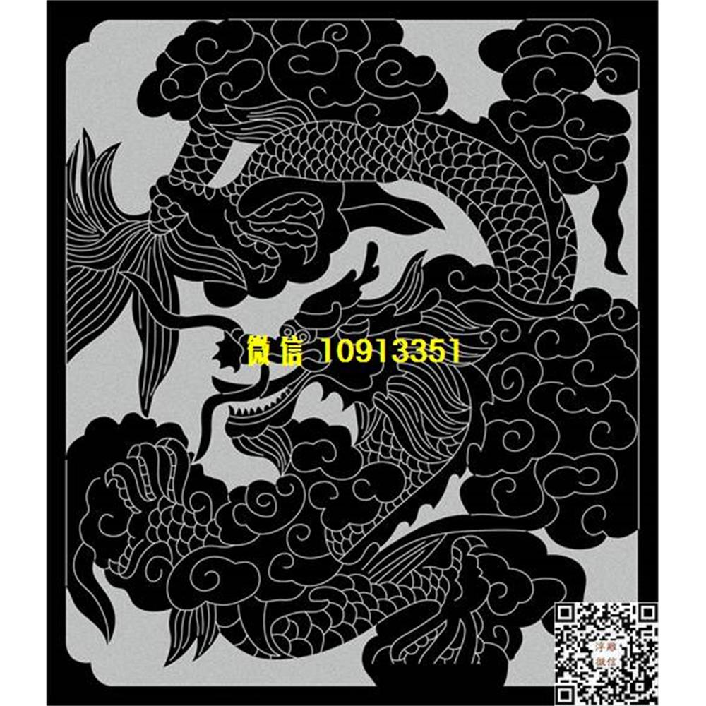 精雕图162龙凤墓碑板精雕图线雕图线条图单线铣底图_电脑雕刻plt文泰矢量图精雕图浮雕图